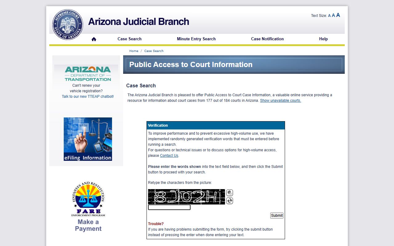 Arizona public access court records after Pima County arrest lookup