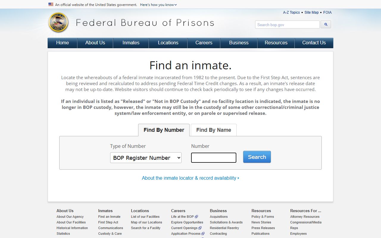 BOP inmate locator for USP Tucson inmate search